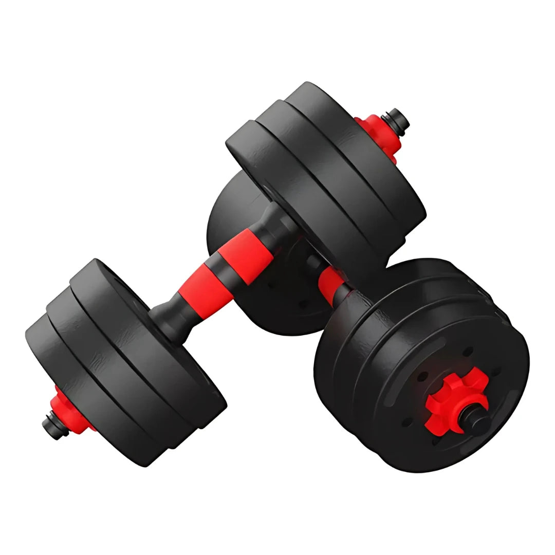 Kit de Mancuernas con Discos 20 kg y Barras Ajustables Fitness