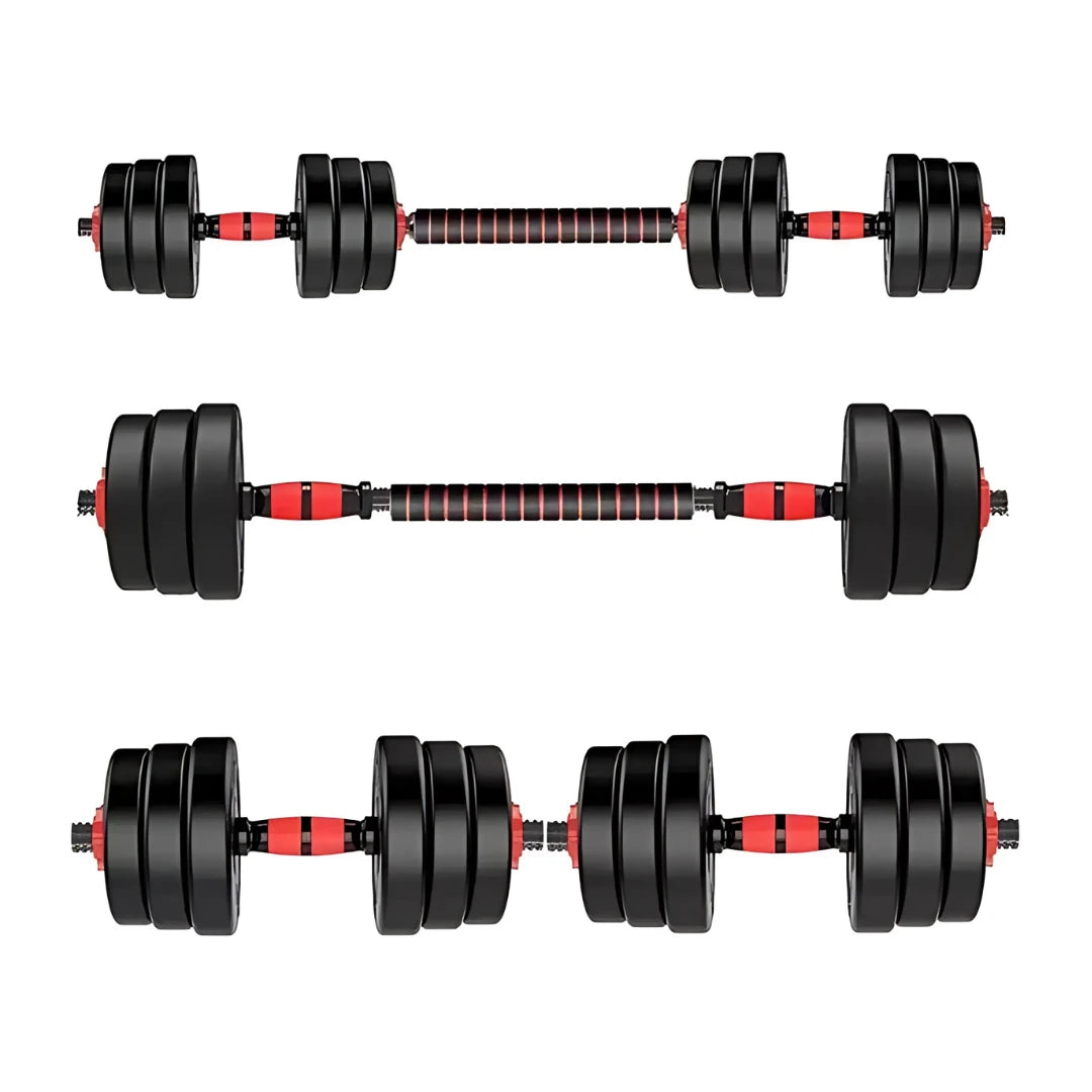 Kit de Mancuernas con Discos 20 kg y Barras Ajustables Fitness
