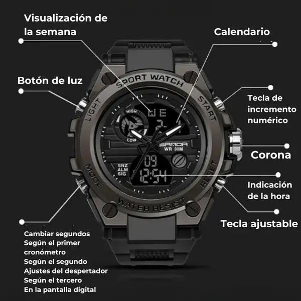 Reloj táctico WatchPro™ - Indestructible y resistente al agua