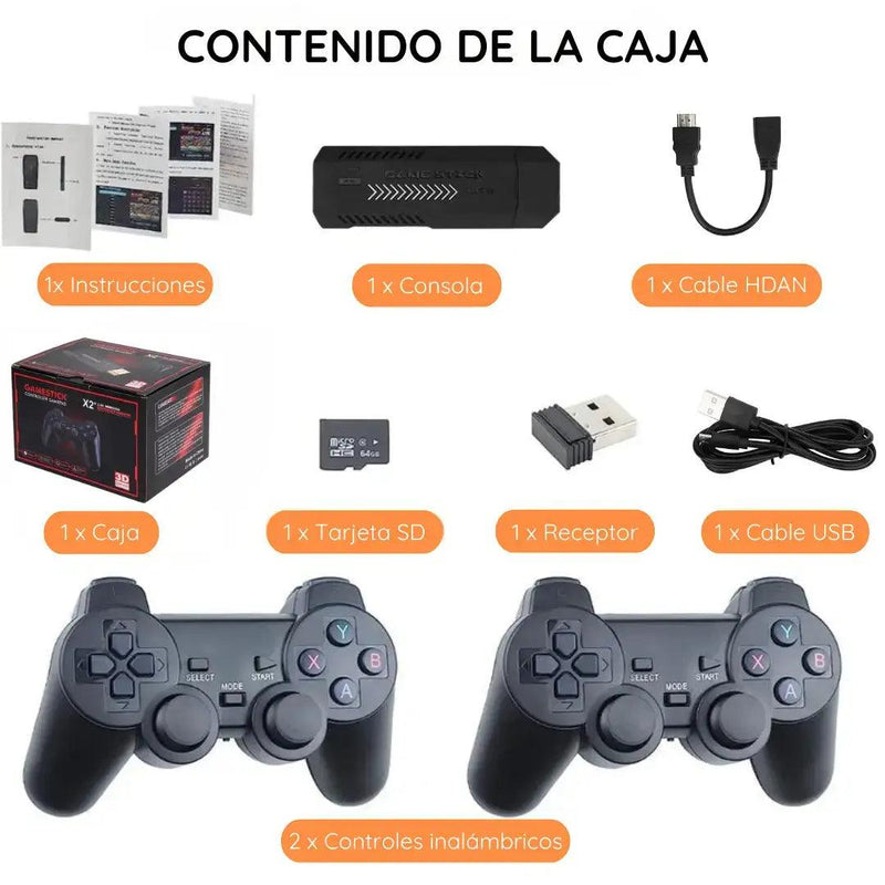 Super Consola Retro Stick 4k - Versión 2.0 [40.000 Juegos + 2 Mandos de Regalo]