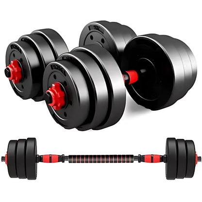 Kit de Mancuernas con Discos 20 kg y Barras Ajustables Fitness