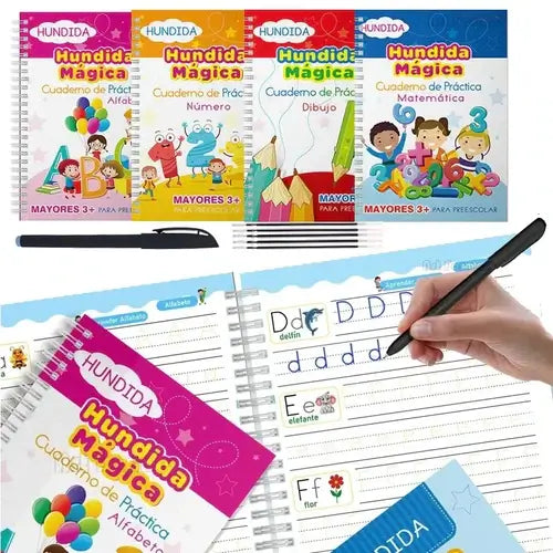 PACK 4 Cuadernos Mágicos Hundida® Reutilizables